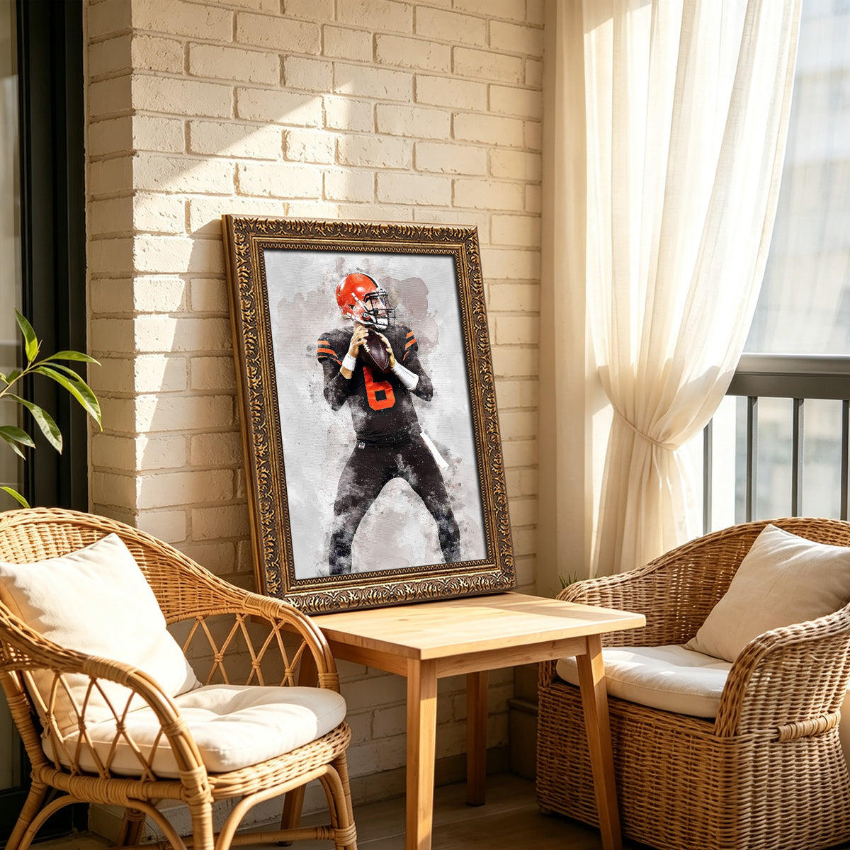 Baker Mayfield Celebrity Sports Art Poster School Dining Room Decoration 6 Canvas Wall Art Poster Decor Gift