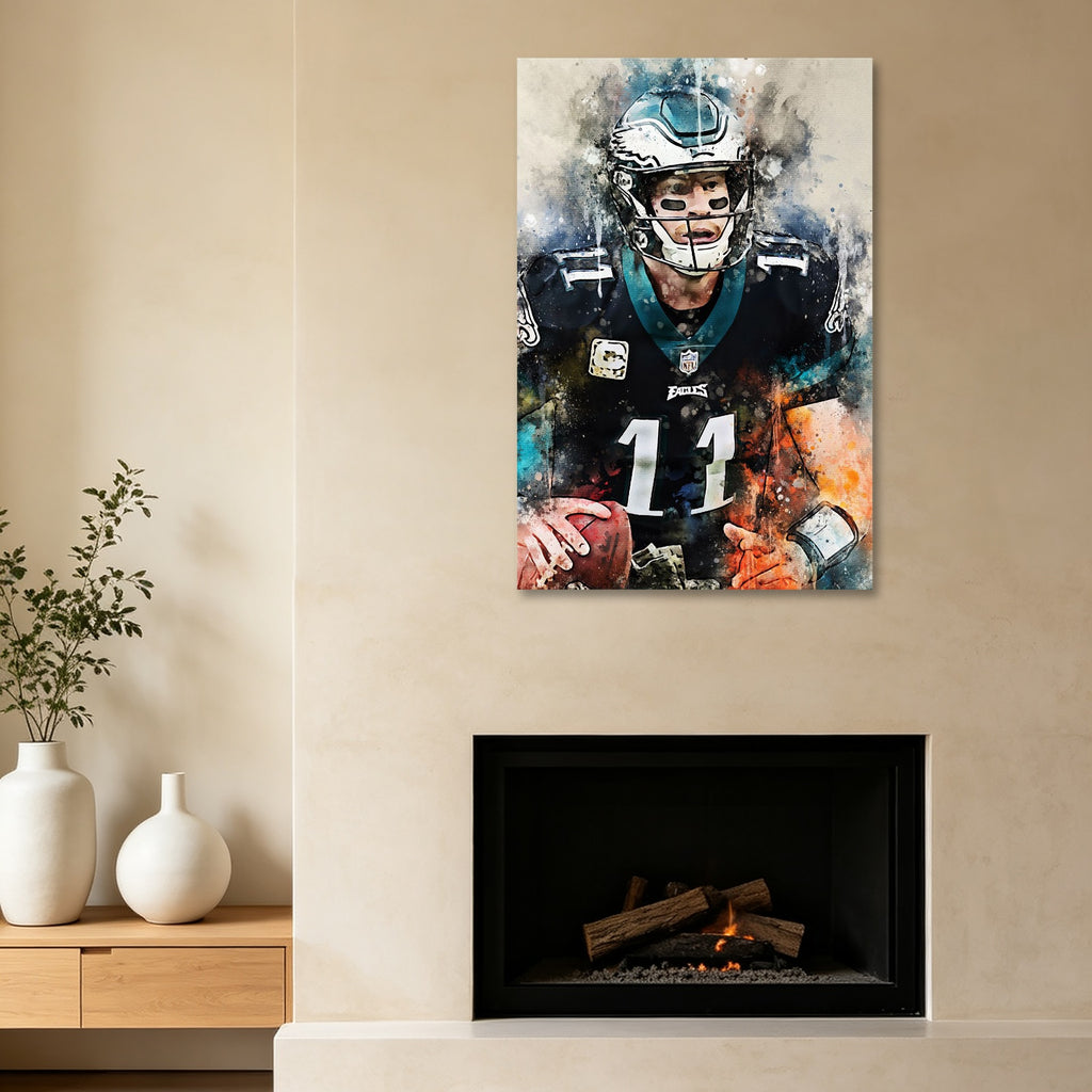 Carson Wentz Celebrity Sports Art Poster School Dining Room Decoration 5 Canvas Wall Art Poster Decor Gift