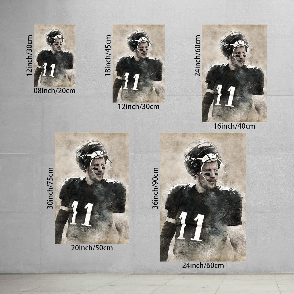 Carson Wentz Sports Celebrity Art Deco Poster 1 Canvas Wall Art Poster Decor Gift