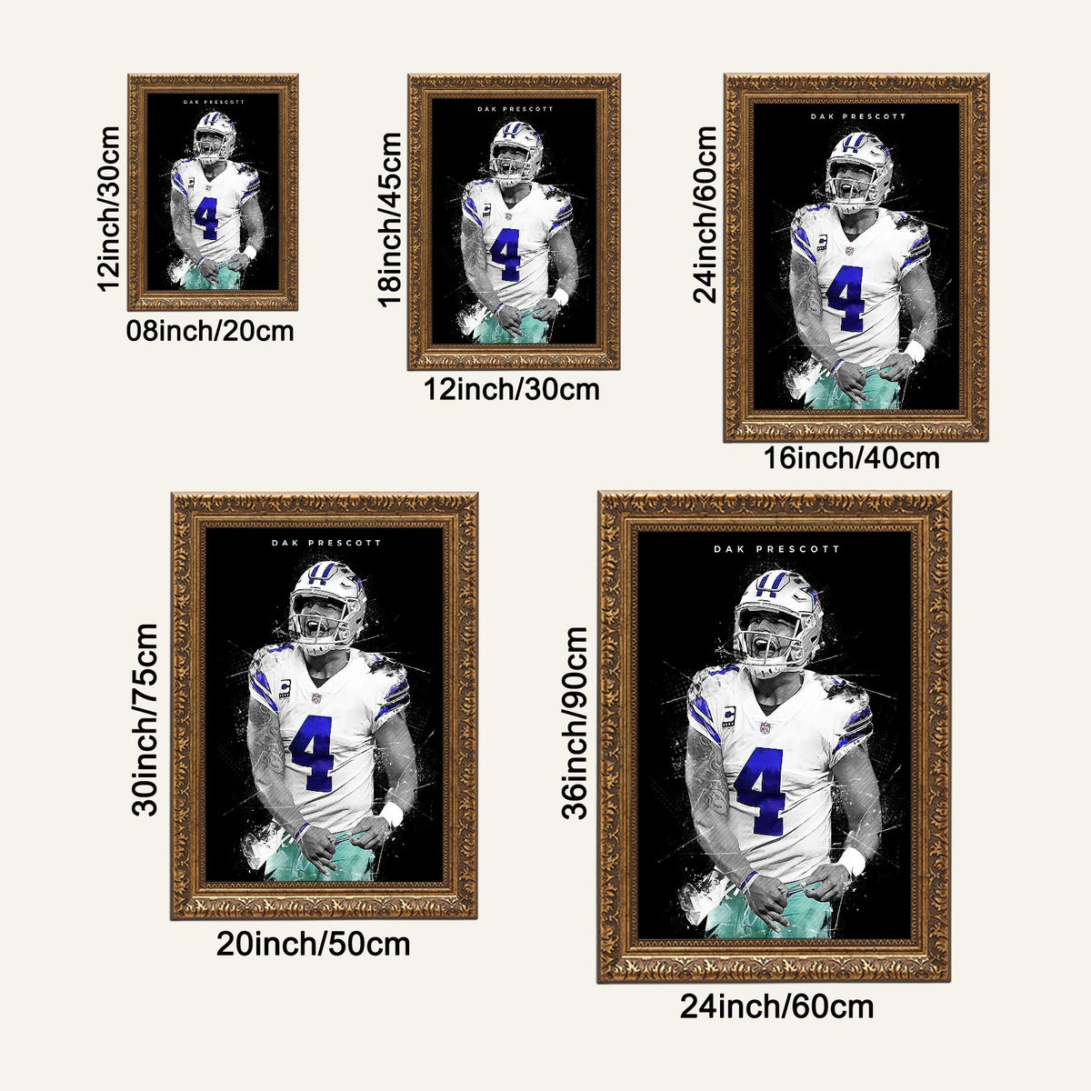 Dak Prescott Art Poster 1 Canvas Wall Art Poster Decor Gift