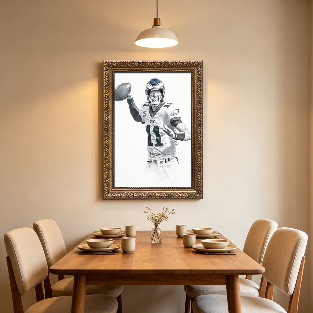 Carson Wentz Art Sports Decorative Poster School Dormitory 9 Canvas Wall Art Poster Decor Gift