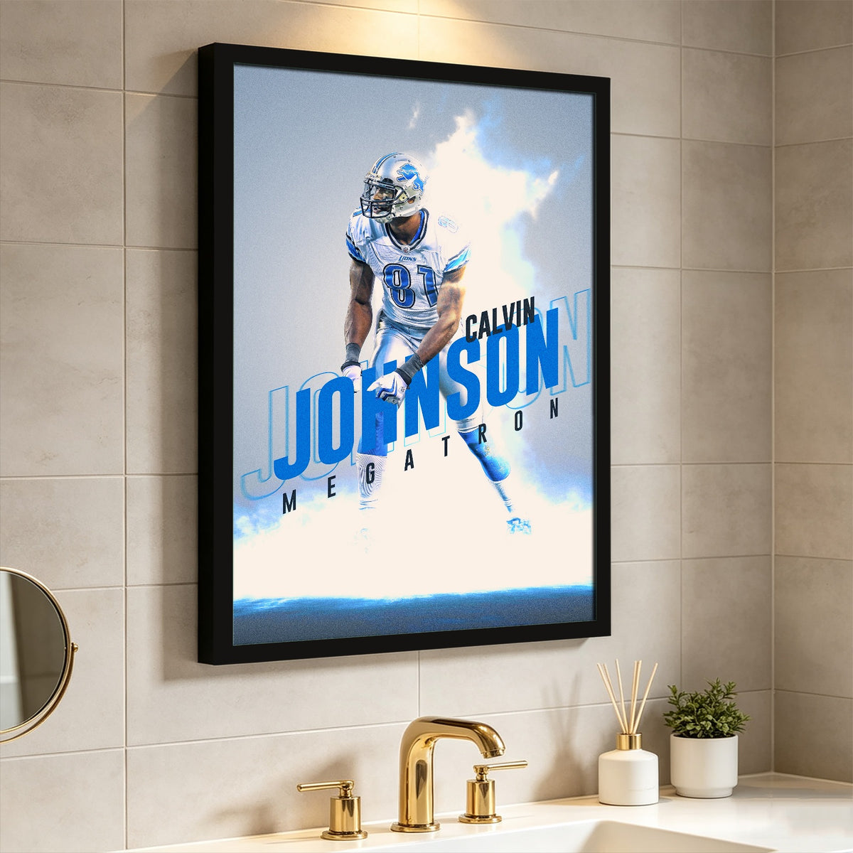 Calvin Johnson Celebrity Sports Art Poster School Dining Room Decoration 3 Canvas Wall Art Poster Decor Gift