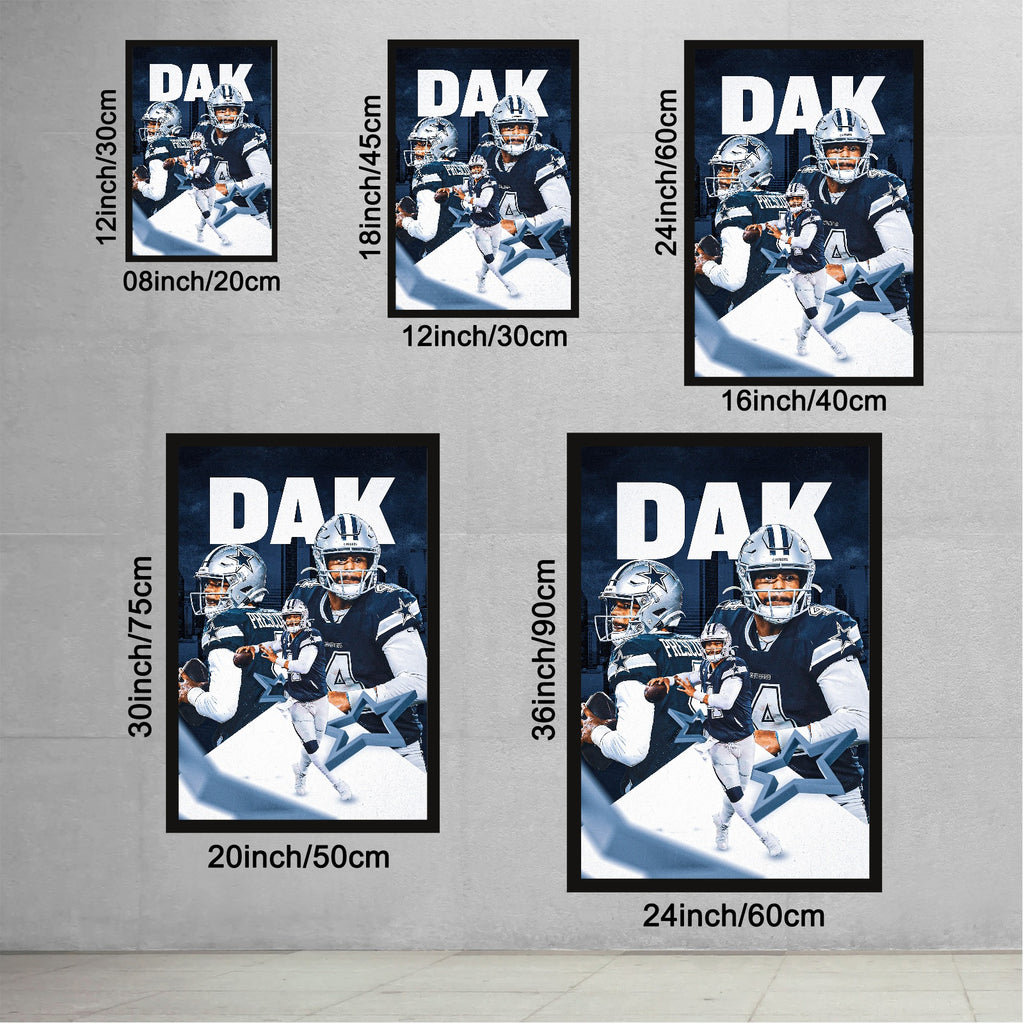 Dak Prescott Sports Celebrity Art Deco Poster 6 Canvas Wall Art Poster Decor Gift