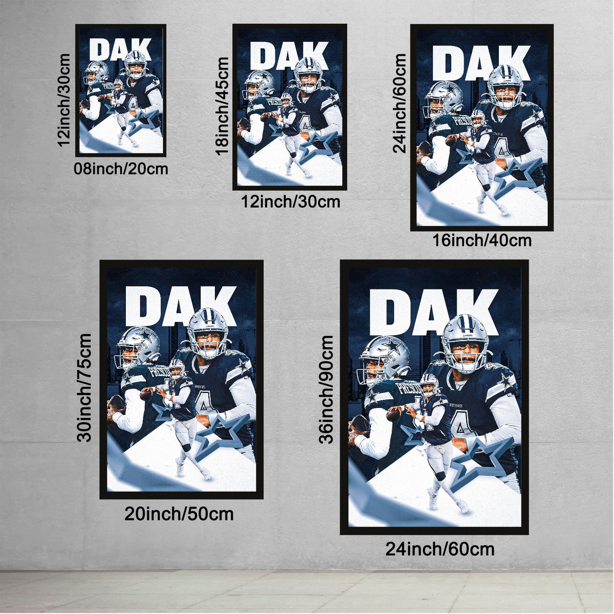 Dak Prescott Sports Celebrity Art Deco Poster 6 Canvas Wall Art Poster Decor Gift