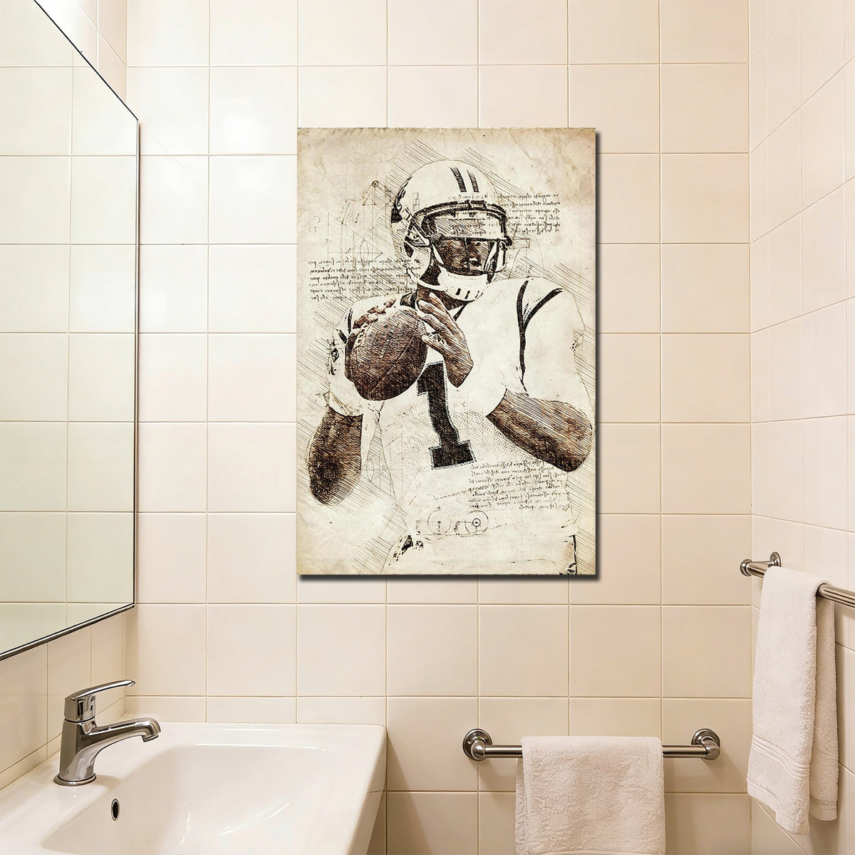Cam Newton Sports Celebrity Art Deco Poster 7 Canvas Wall Art Poster Decor Gift