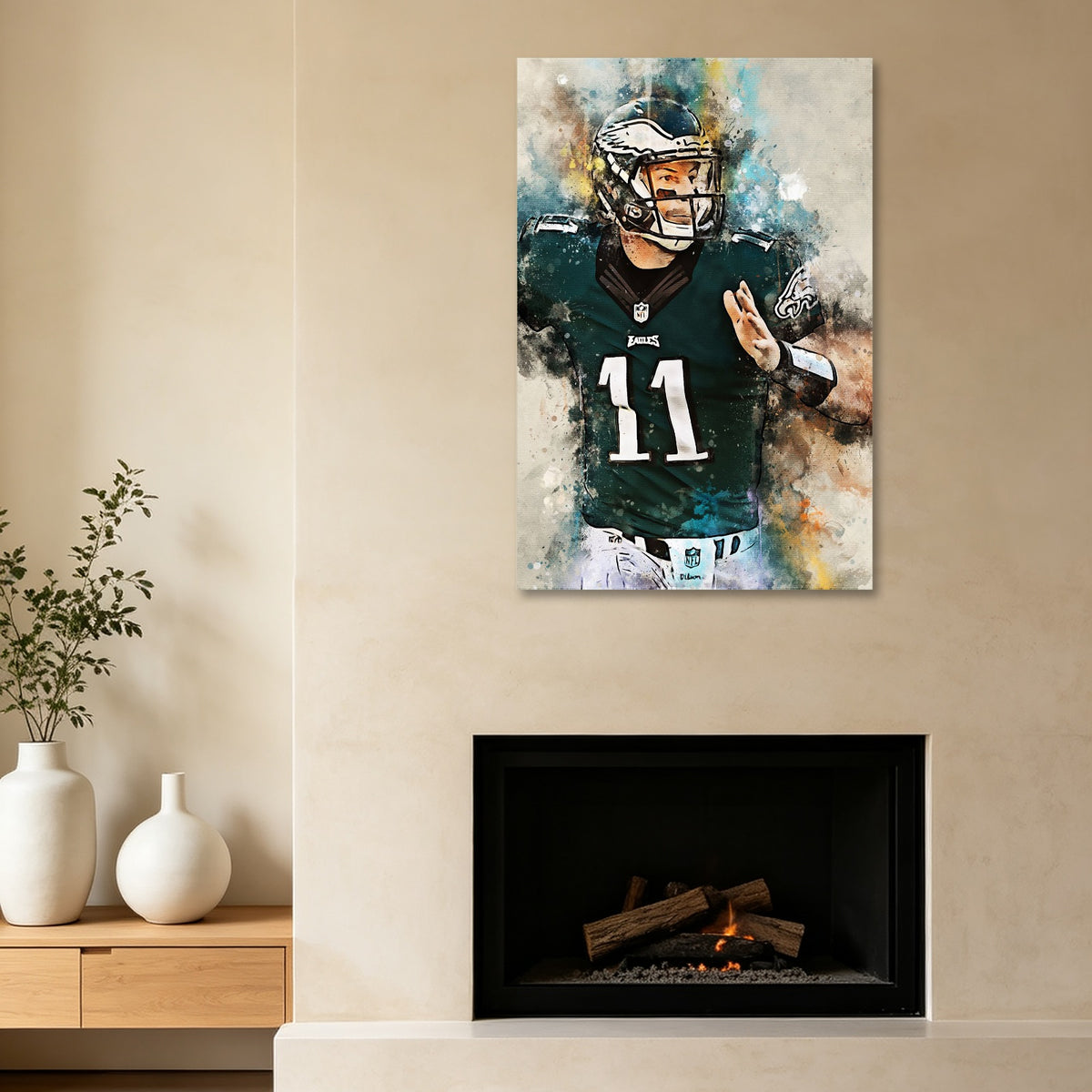 Carson Wentz Celebrity Sports Art Poster School Dining Room Decoration 2 Canvas Wall Art Poster Decor Gift