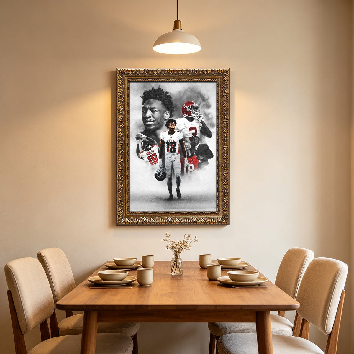 Calvin Ridley Art Sports Decorative Poster School Dormitory 8 Canvas Wall Art Poster Decor Gift