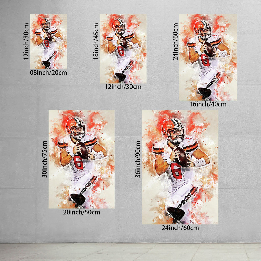 Baker Mayfield Sports Celebrity Art Deco Poster 5 Canvas Wall Art Poster Decor Gift