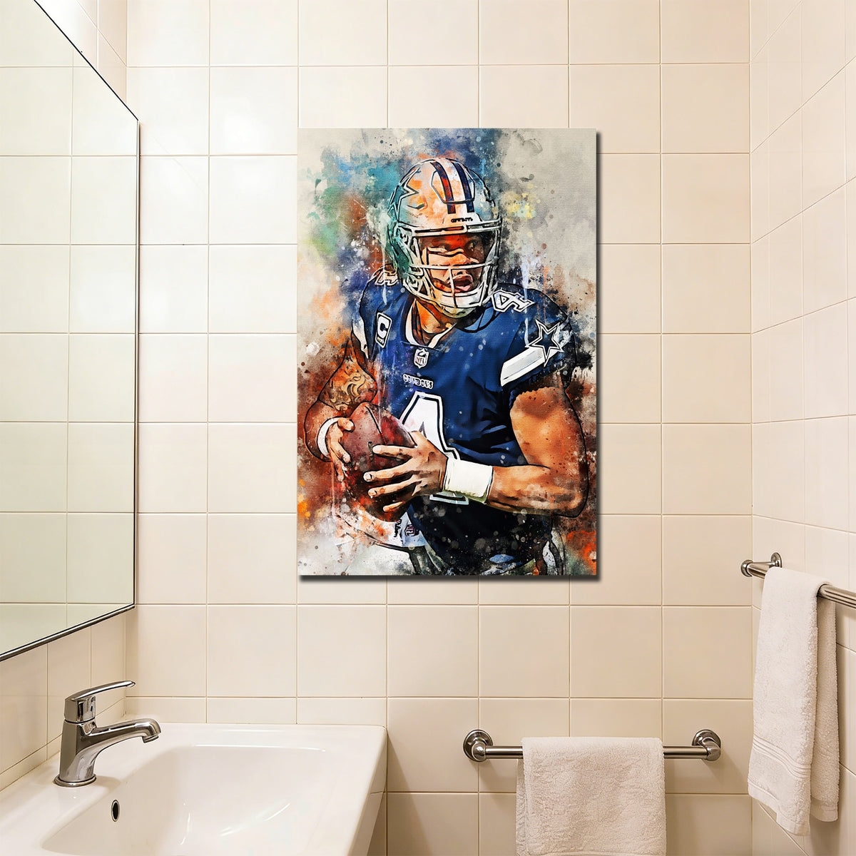 Dak Prescott Celebrity Sports Art Poster School Dining Room Decoration 2 Canvas Wall Art Poster Decor Gift
