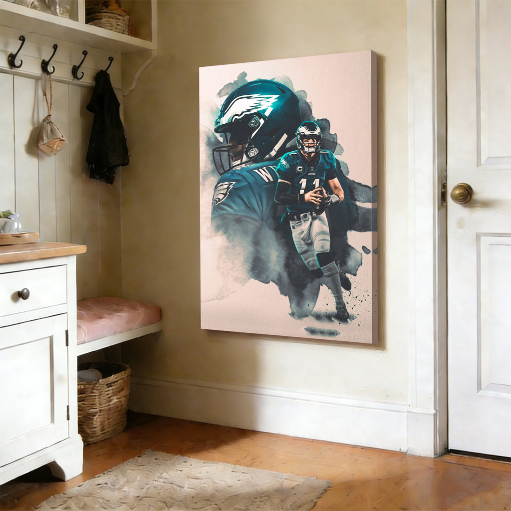 Carson Wentz Art Sports Decorative Poster School Dormitory 3 Canvas Wall Art Poster Decor Gift