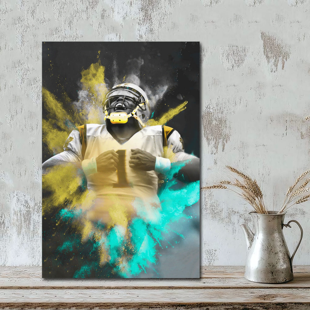 Cam Newton Sports Celebrity Art Deco Poster 3 Canvas Wall Art Poster Decor Gift