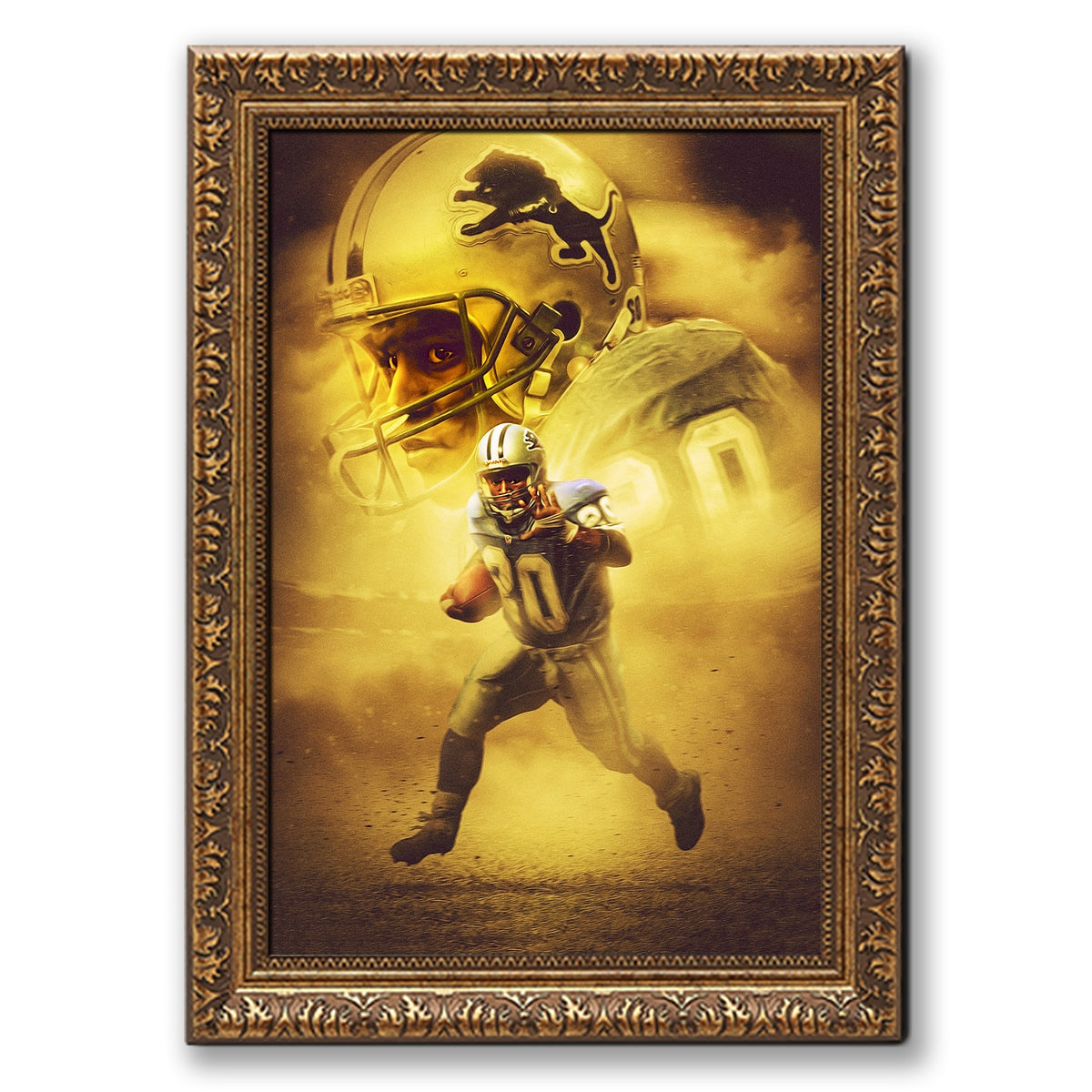 Barry Sanders Art Sports Decorative Poster School Dormitory 9 Canvas Wall Art Poster Decor Gift