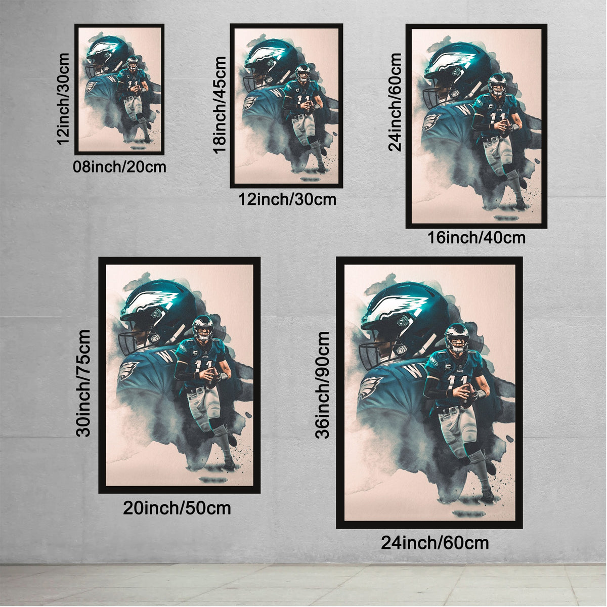 Carson Wentz Art Sports Decorative Poster School Dormitory 3 Canvas Wall Art Poster Decor Gift