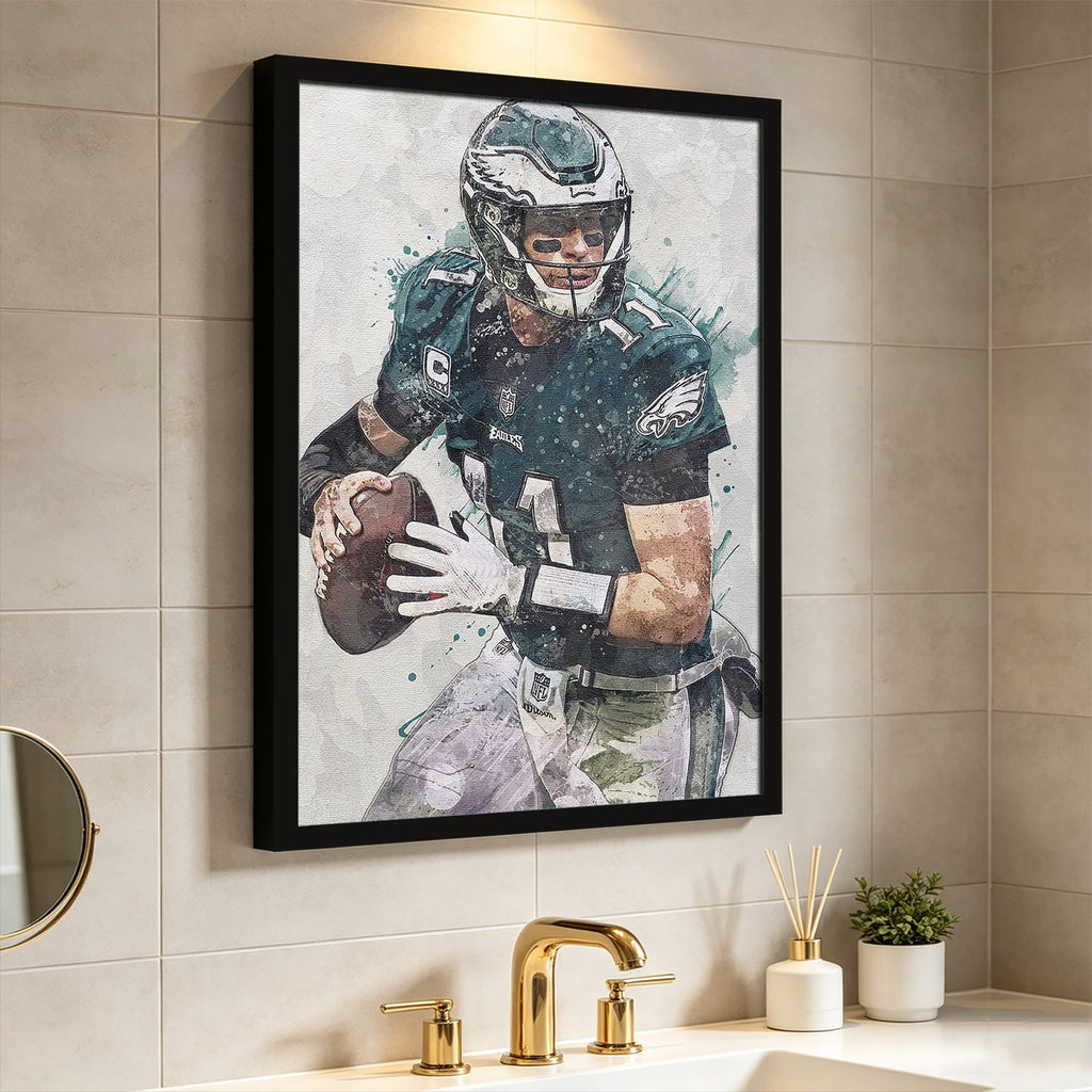 Carson Wentz Celebrity Sports Art Poster School Dining Room Decoration 8 Canvas Wall Art Poster Decor Gift