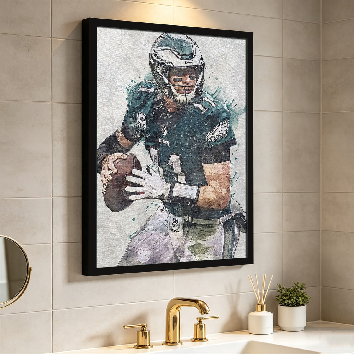 Carson Wentz Celebrity Sports Art Poster School Dining Room Decoration 8 Canvas Wall Art Poster Decor Gift