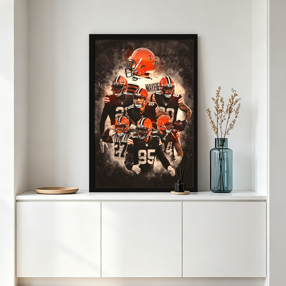 Baker Mayfield Kareem Hunt Austin Hooper Denzel Ward Art Sports Decorative Poster School Dormitory 1 Canvas Wall Art Poster Decor Gift