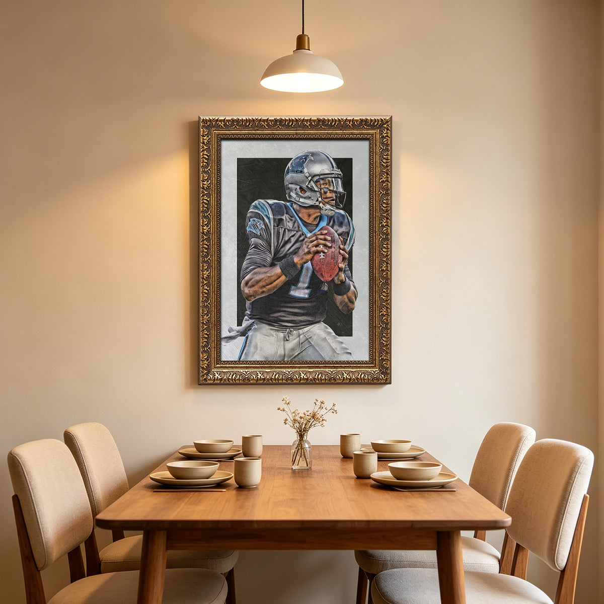 Cam Newton Sports Celebrity Art Deco Poster 6 Canvas Wall Art Poster Decor Gift