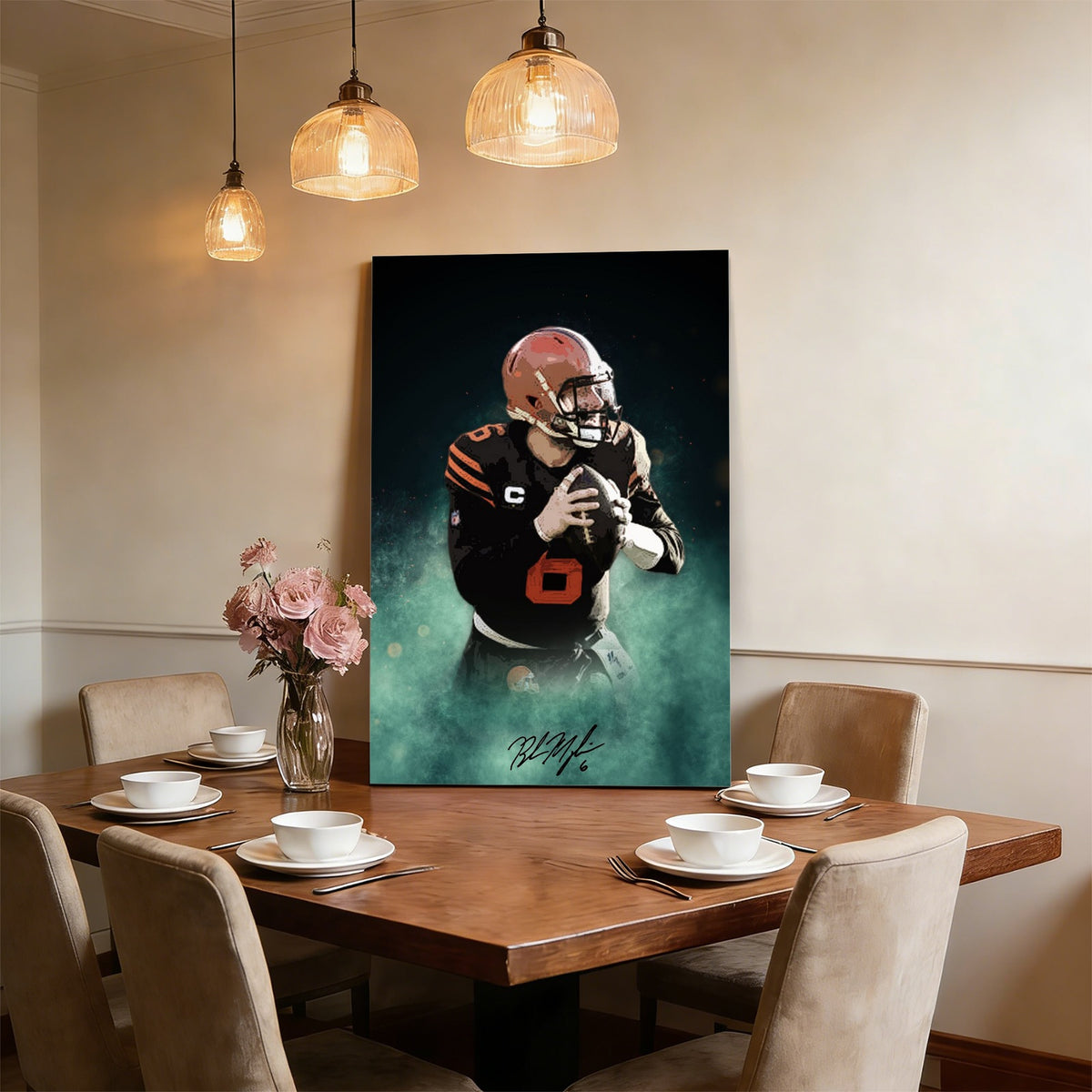 Baker Mayfield Celebrity Sports Art Poster School Dining Room Decoration 11 Canvas Wall Art Poster Decor Gift