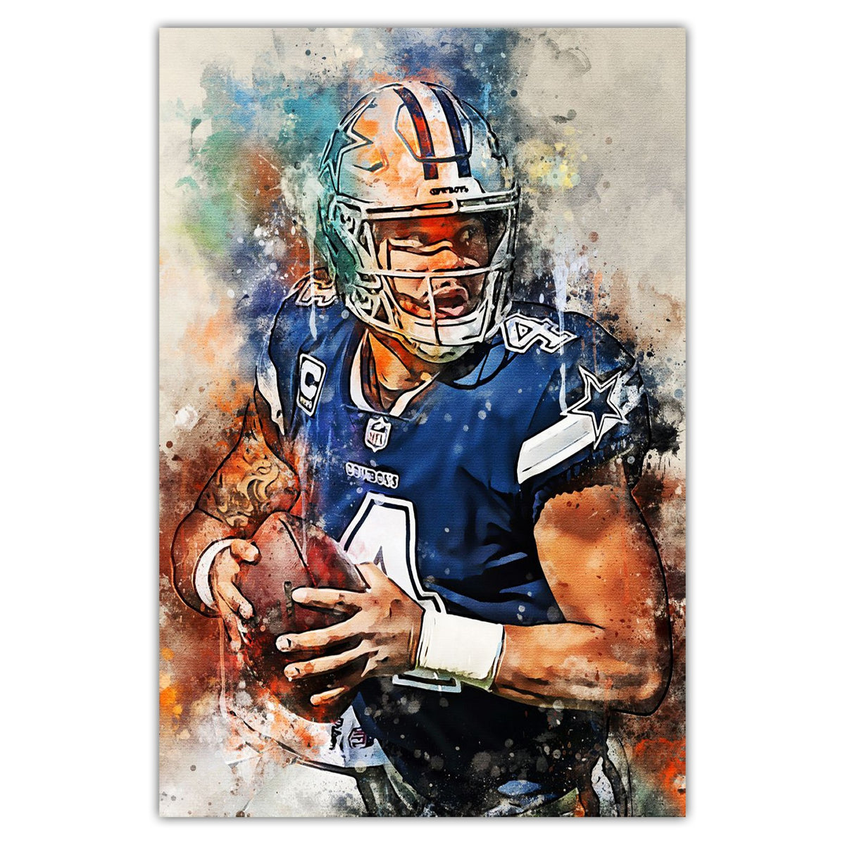 Dak Prescott Celebrity Sports Art Poster School Dining Room Decoration 2 Canvas Wall Art Poster Decor Gift