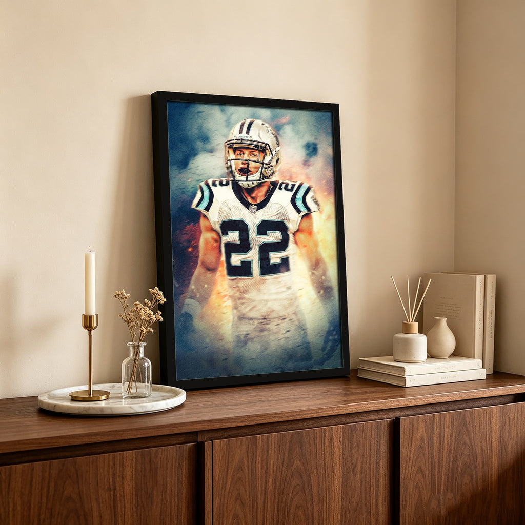 Christian McCaffrey Art Sports Decorative Poster School Dormitory 2 Canvas Wall Art Poster Decor Gift