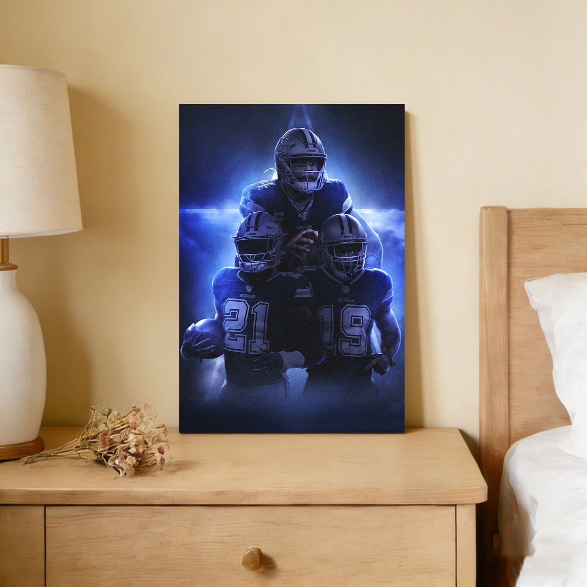 Dak Prescott Amari Cooper Ezekiel Elliott Art Sports Decorative Poster School Dormitory 3 Canvas Wall Art Poster Decor Gift