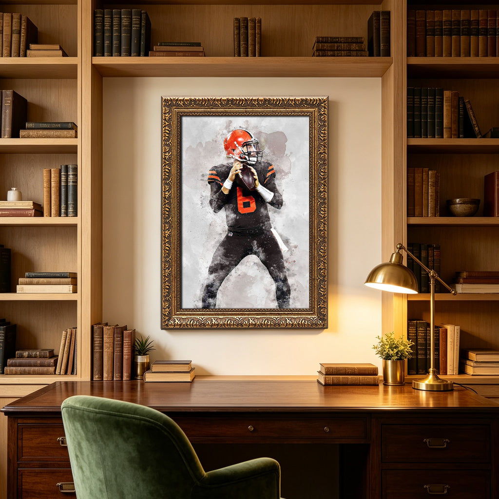 Baker Mayfield Celebrity Sports Art Poster School Dining Room Decoration 6 Canvas Wall Art Poster Decor Gift