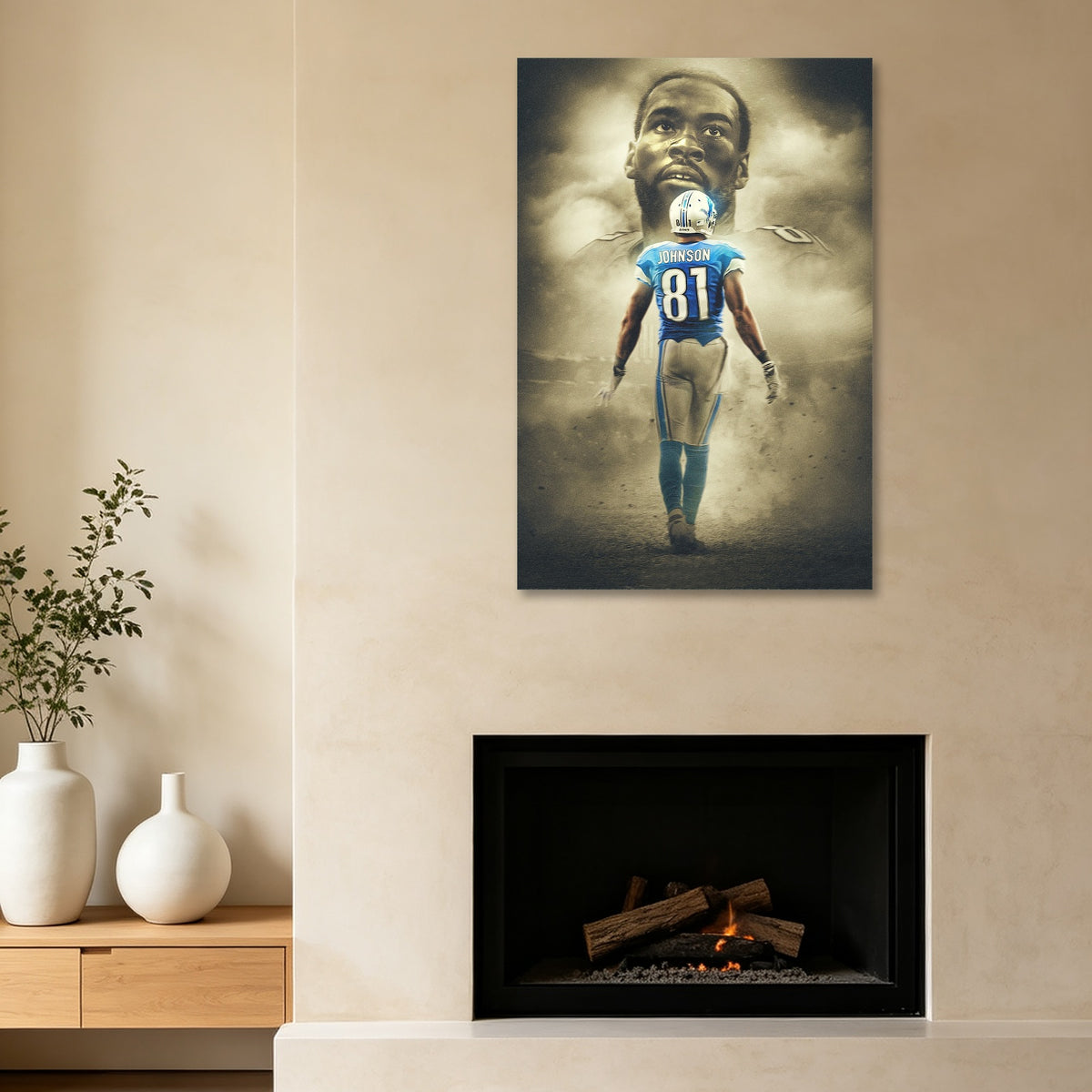 Calvin Johnson Art Sports Decorative Poster School Dormitory 2 Canvas Wall Art Poster Decor Gift