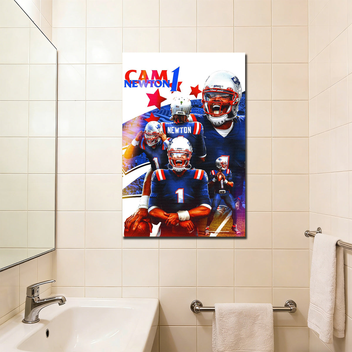 Cam Newton Sports Celebrity Art Deco Poster 1 Canvas Wall Art Poster Decor Gift