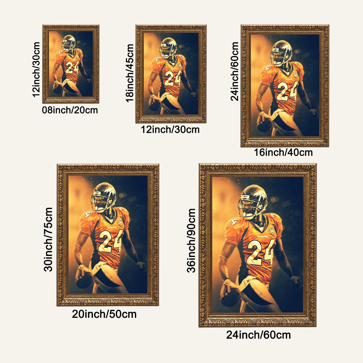 Champ Bailey Art Sports Decorative Poster School Dormitory 2 Canvas Wall Art Poster Decor Gift