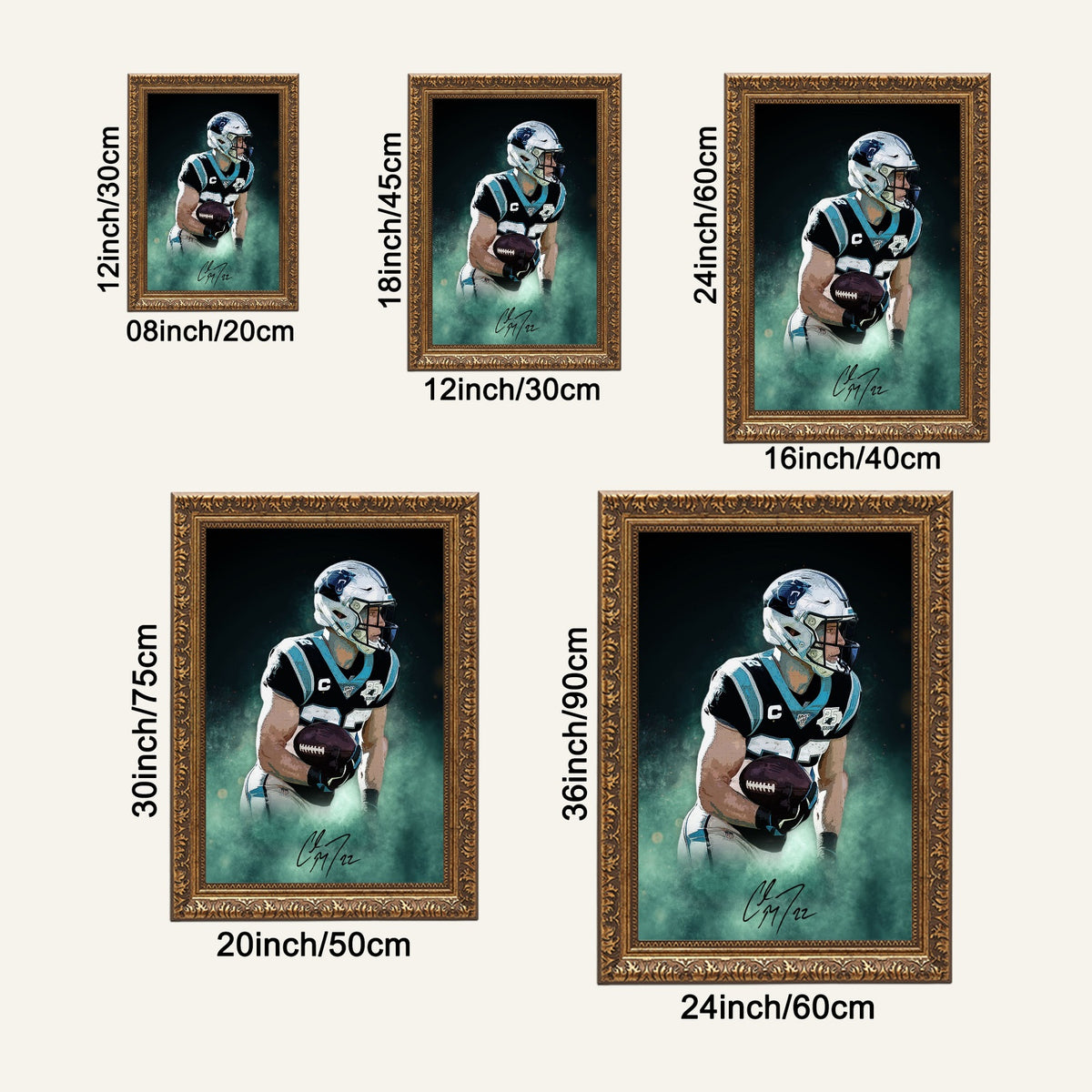 Christian McCaffrey Celebrity Sports Art Poster School Dining Room Decoration 4 Canvas Wall Art Poster Decor Gift