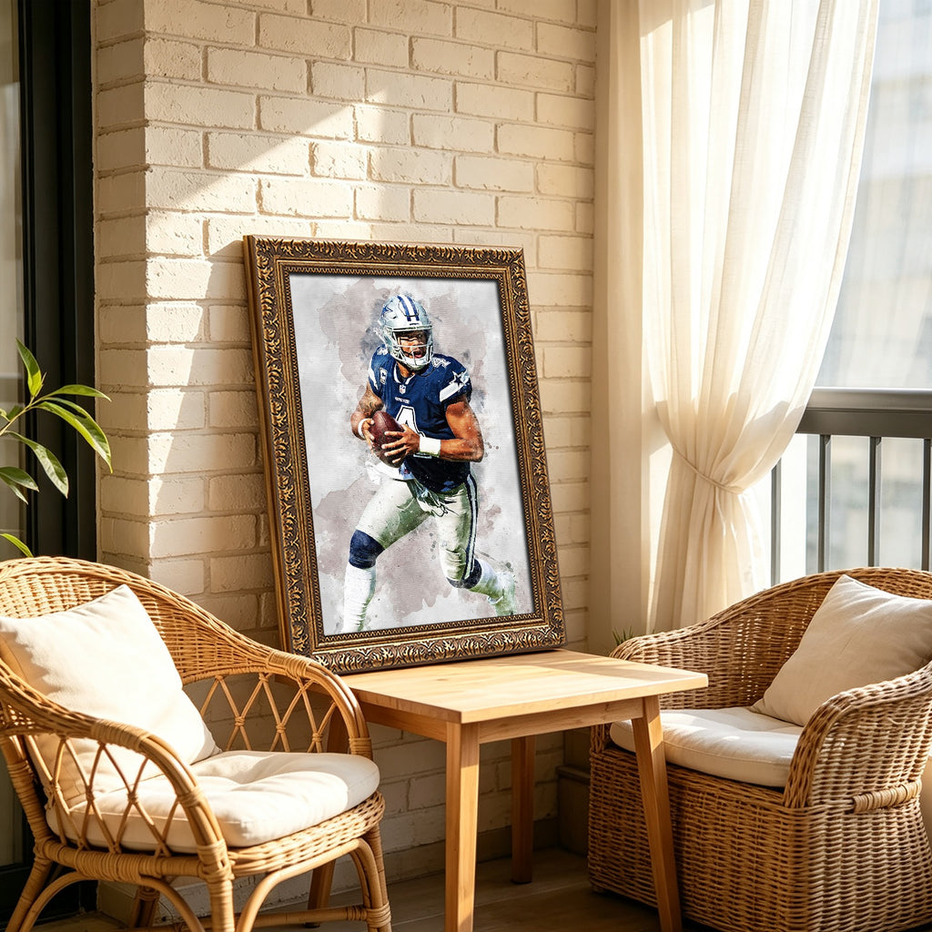 Dak Prescott 1Celebrity Sports Art Poster School Dining Room Decoration 0 Canvas Wall Art Poster Decor Gift
