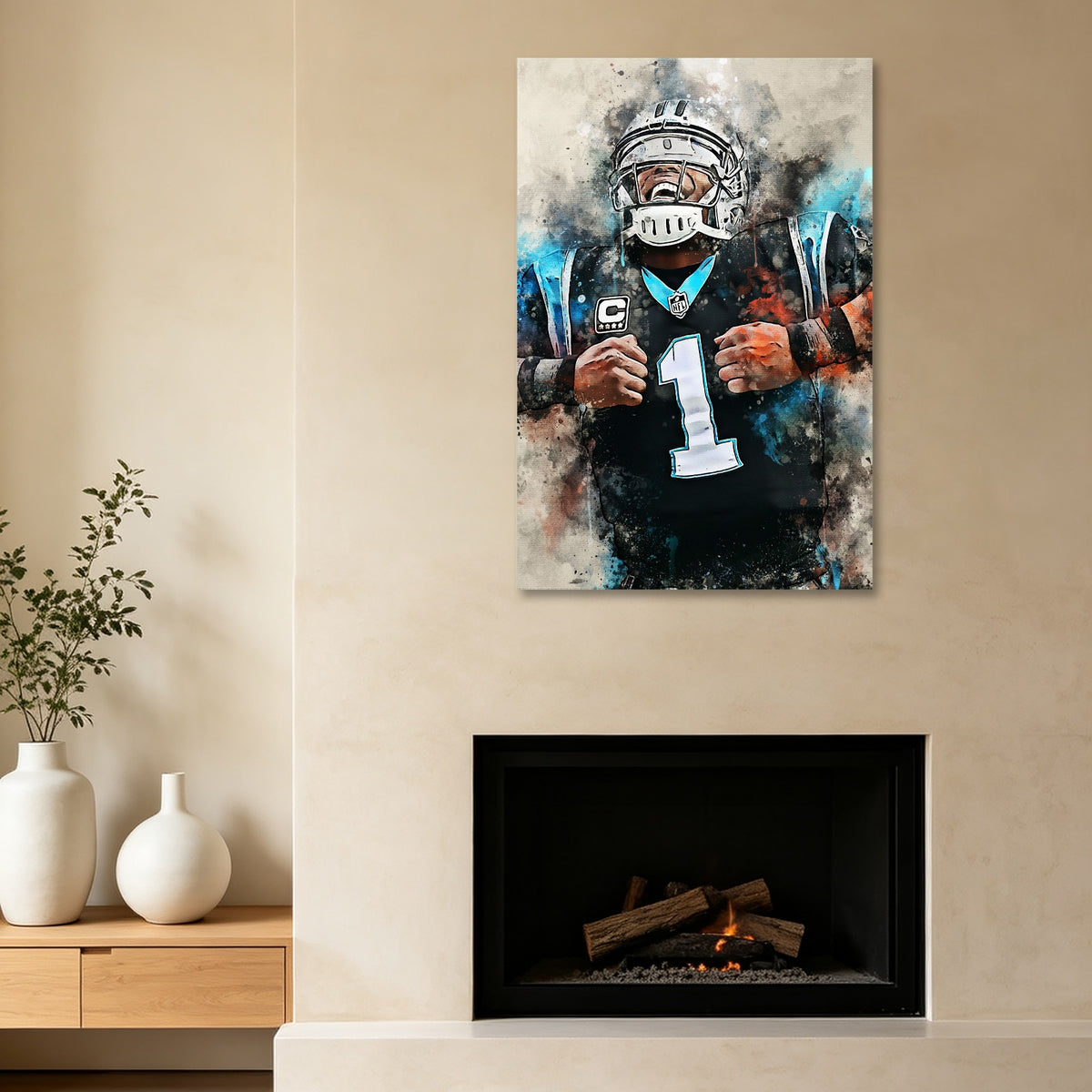 Cam Newton Celebrity Sports Art Poster School Dining Room Decoration 2 Canvas Wall Art Poster Decor Gift