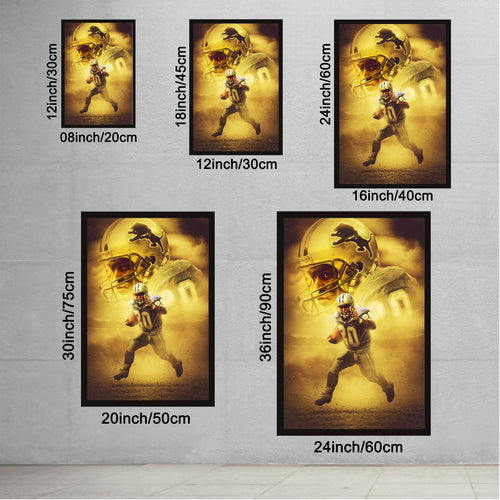 Barry Sanders Art Sports Decorative Poster School Dormitory 9 Canvas Wall Art Poster Decor Gift