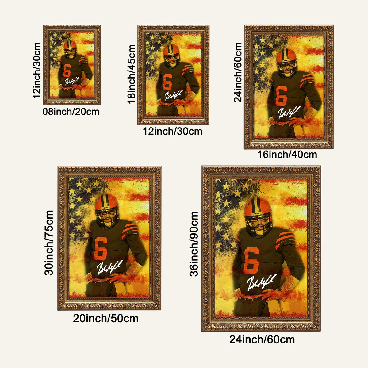 Baker Mayfield Sports Celebrity Art Deco Poster 4 Canvas Wall Art Poster Decor Gift