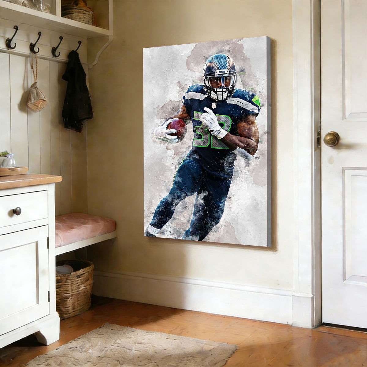 Chris Carson Celebrity Sports Art Poster School Dining Room Decoration 6 Canvas Wall Art Poster Decor Gift