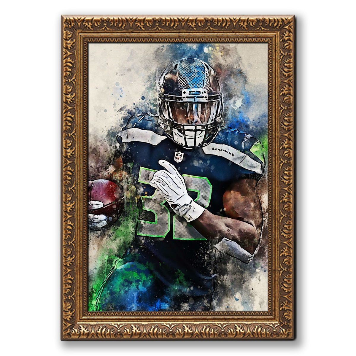 Chris Carson Celebrity Sports Art Poster School Dining Room Decoration 0 Canvas Wall Art Poster Decor Gift