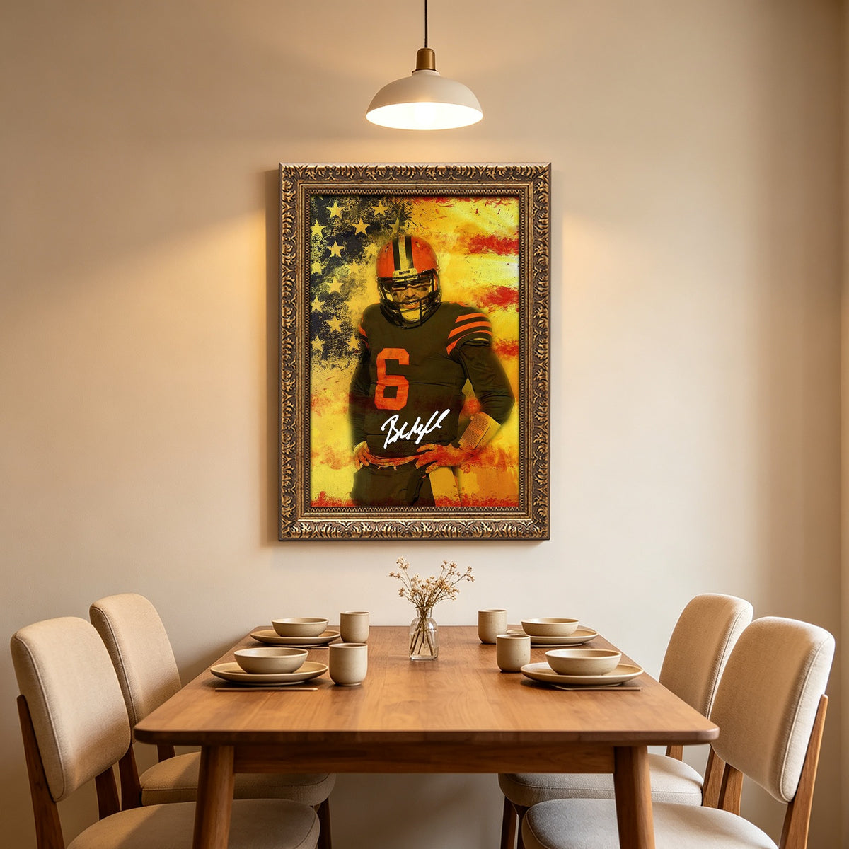 Baker Mayfield Sports Celebrity Art Deco Poster 4 Canvas Wall Art Poster Decor Gift