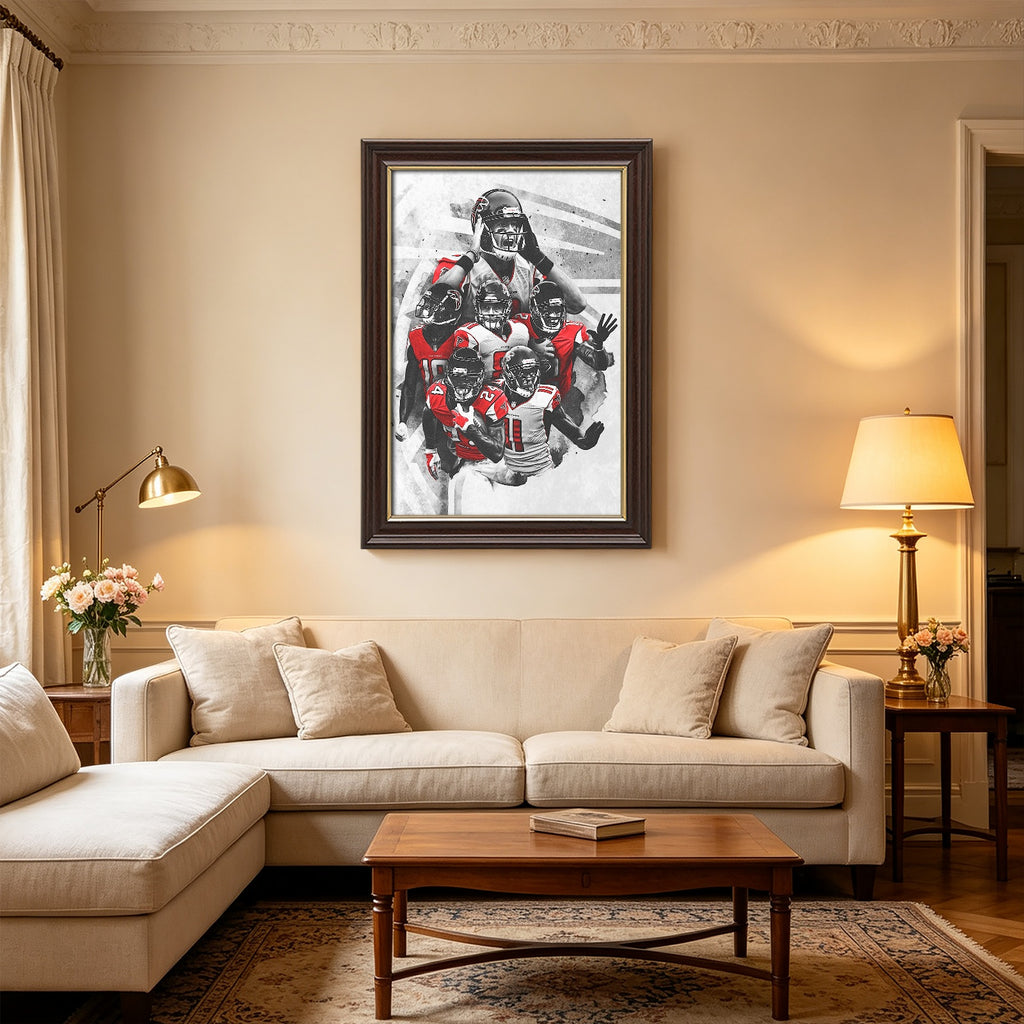 Calvin Ridley Austin Hooper Mohamed Sanu Sr Matt Ryan Celebrity Sports Art Poster School Dining Room Decoration 2 Canvas Wall Art Poster Decor Gift