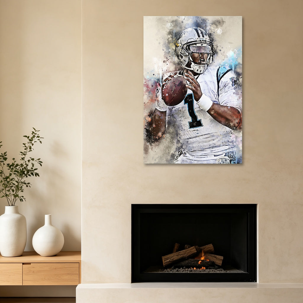 Cam Newton Celebrity Sports Art Poster School Dining Room Decoration 6 Canvas Wall Art Poster Decor Gift
