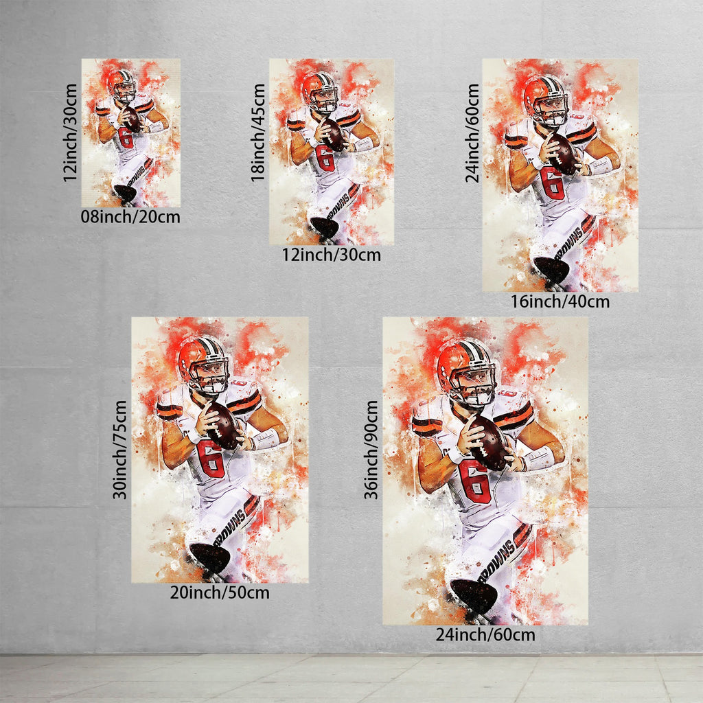 Baker Mayfield Sports Celebrity Art Deco Poster 5 Canvas Wall Art Poster Decor Gift