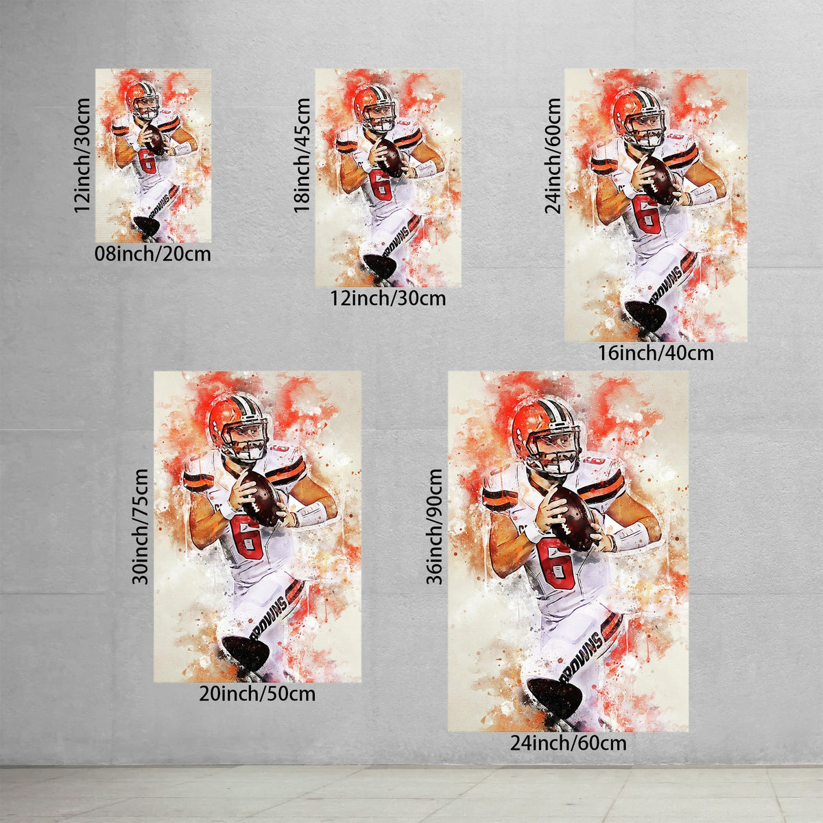 Baker Mayfield Sports Celebrity Art Deco Poster 5 Canvas Wall Art Poster Decor Gift