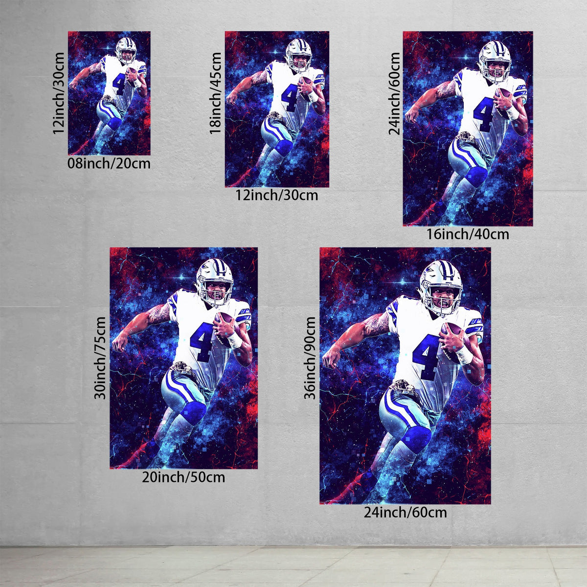 Dak Prescott Sports Celebrity Art Deco Poster 1 Canvas Wall Art Poster Decor Gift