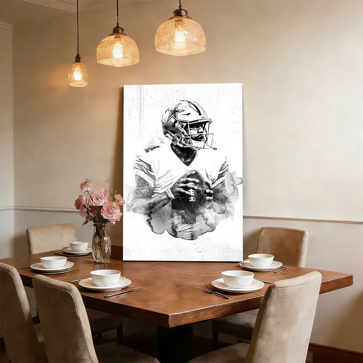 Dak Prescott Celebrity Sports Art Poster School Dining Room Decoration 9 Canvas Wall Art Poster Decor Gift