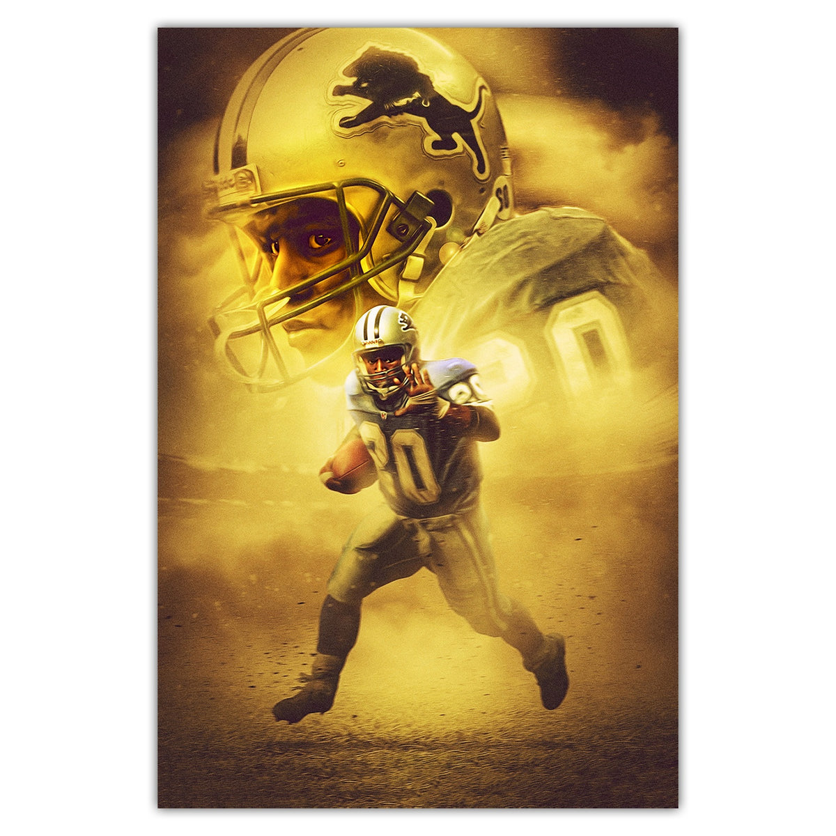 Barry Sanders Art Sports Decorative Poster School Dormitory 9 Canvas Wall Art Poster Decor Gift