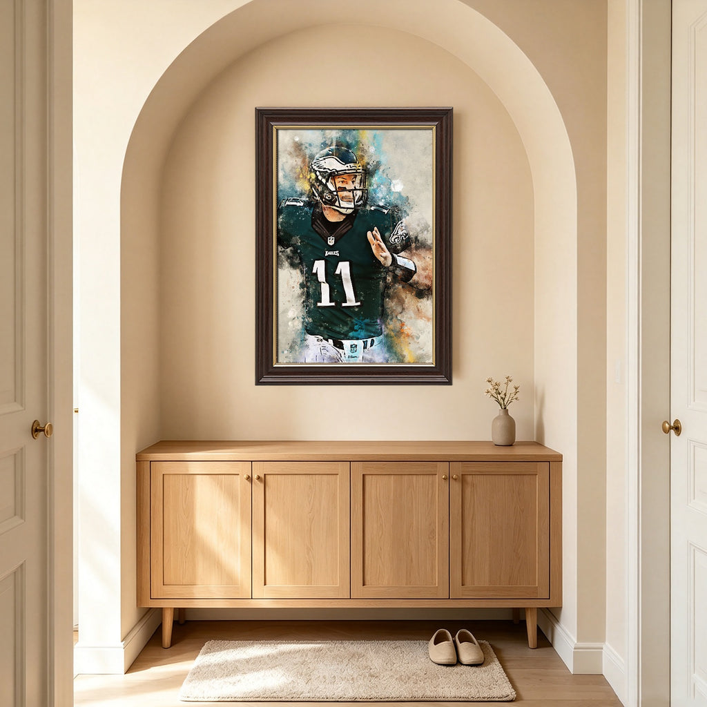 Carson Wentz Celebrity Sports Art Poster School Dining Room Decoration 2 Canvas Wall Art Poster Decor Gift