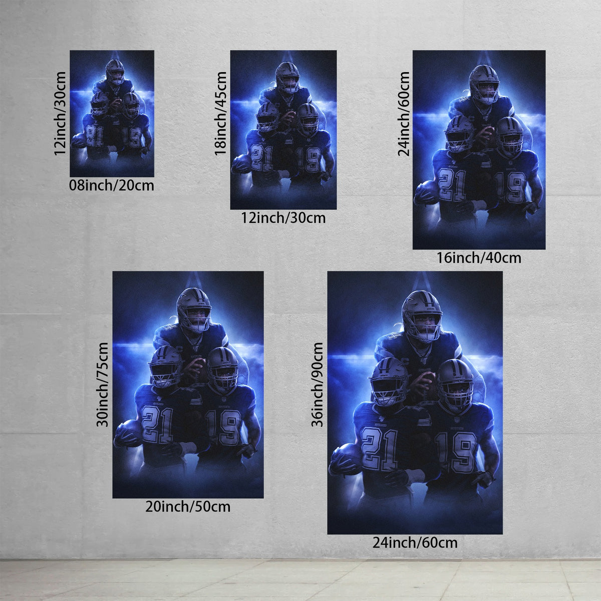 Dak Prescott Amari Cooper Ezekiel Elliott Art Sports Decorative Poster School Dormitory 3 Canvas Wall Art Poster Decor Gift