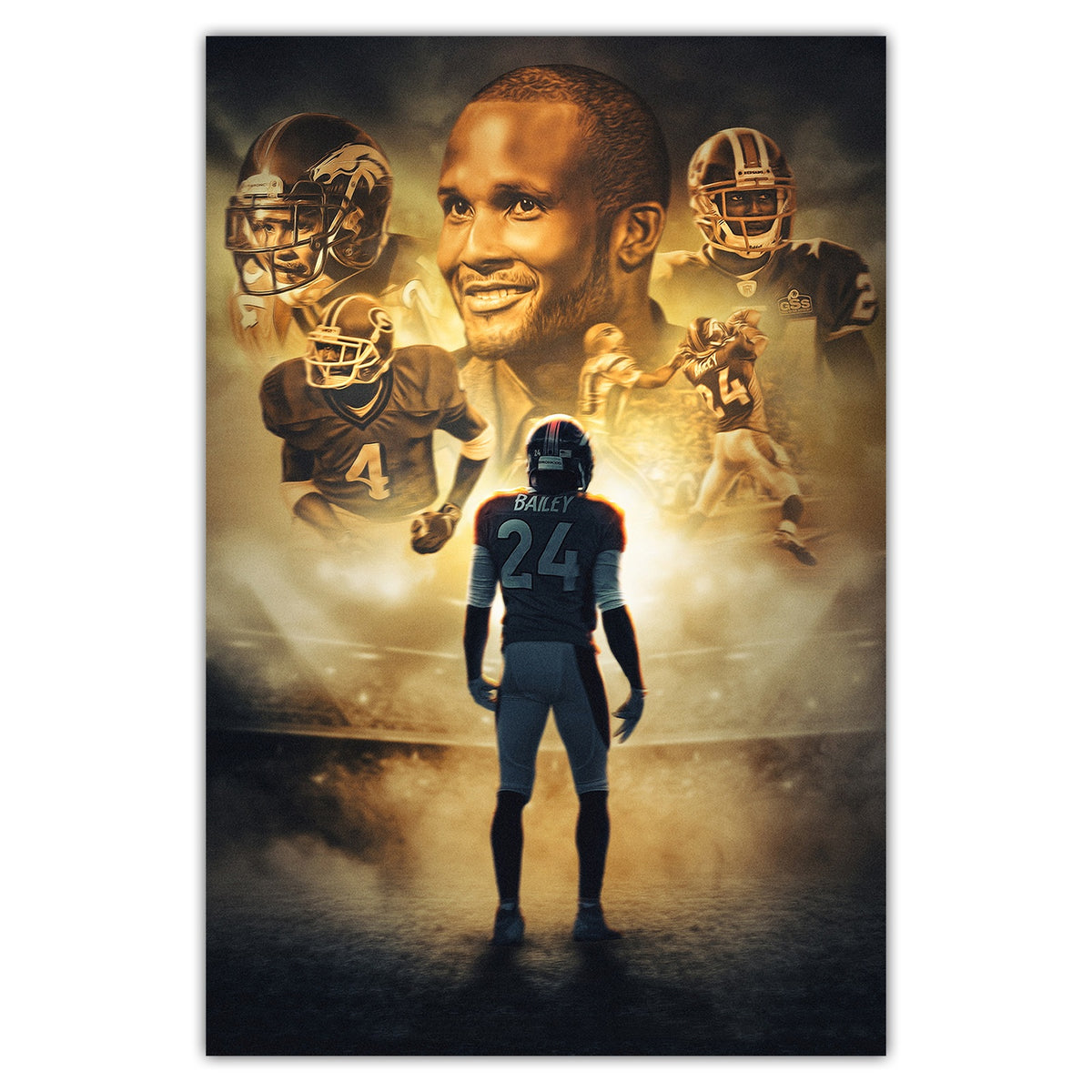 Champ Bailey Art Sports Decorative Poster School Dormitory 7 Canvas Wall Art Poster Decor Gift