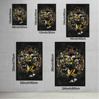Ben Roethlisberger JuJu Smith Schuster TJ Watt Art Sports Decorative Poster School Dormitory 3 Canvas Wall Art Poster Decor Gift