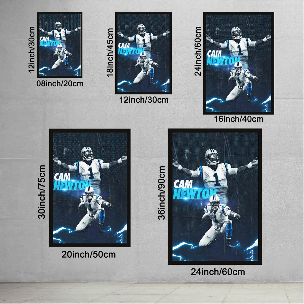 Cam Newton Sports Celebrity Art Deco Poster 5 Canvas Wall Art Poster Decor Gift