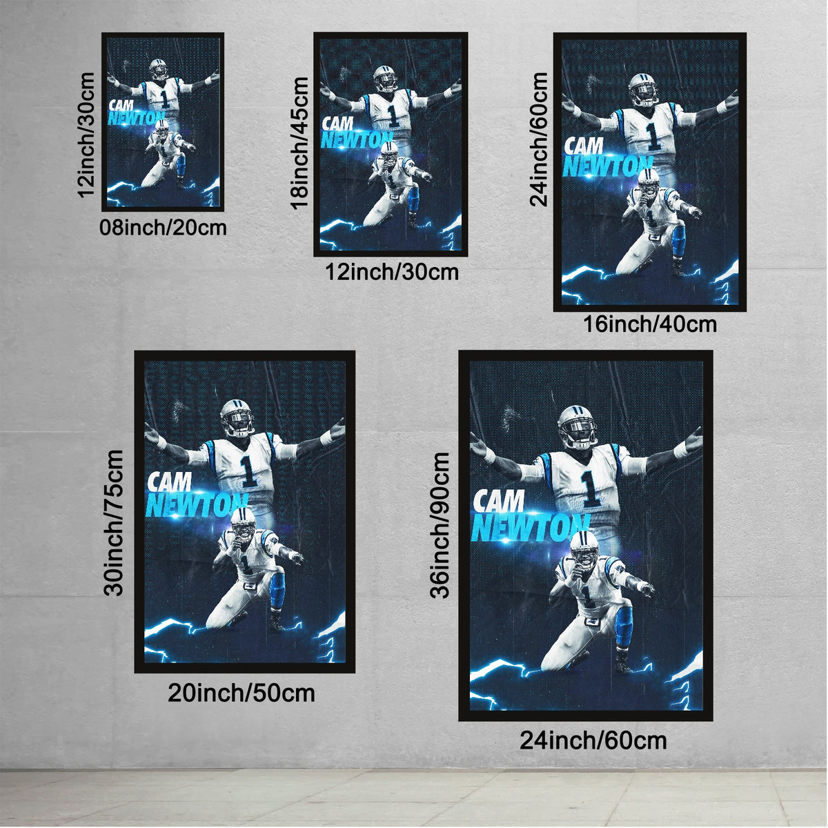 Cam Newton Sports Celebrity Art Deco Poster 5 Canvas Wall Art Poster Decor Gift